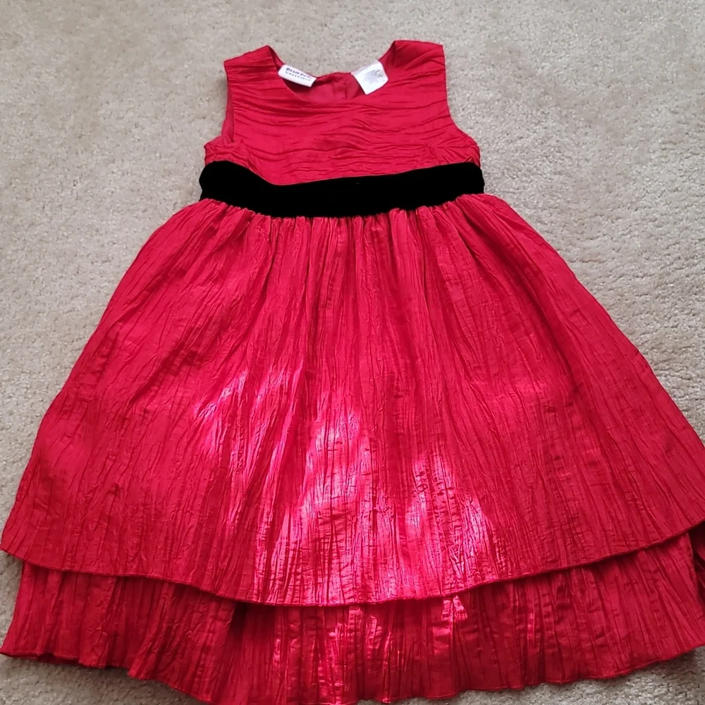 RED & BLACK girls Dress Sz 6 Like New - Picture 1 of 4